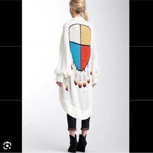 Wildfox Gold Label Gypsy Baby Dream Cream Open-Front Cardigan XS S